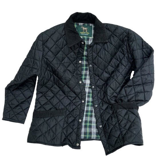 campbell cooper England black quilted plaid classic equestrian field jac… - Picture 1 of 5